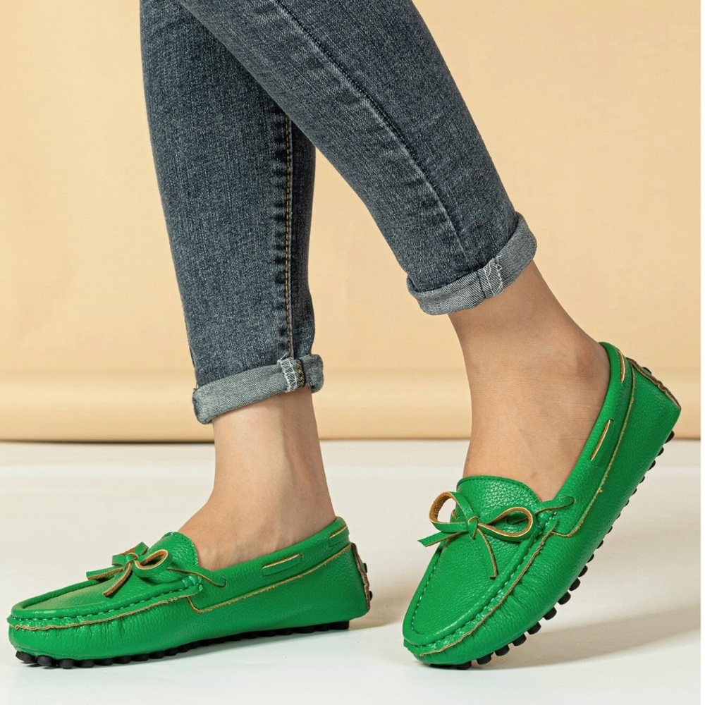 🆕 Leather Flat Driving Loafers - Picture 3 of 5
